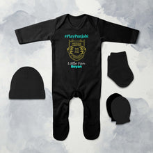 Load image into Gallery viewer, Custom Name IPL PBKS Punjab Kings PlayPunjabi Kings Eleven Punjab Jumpsuit with Cap, Mittens and Booties Romper Set for Baby Boy - KidsFashionVilla
