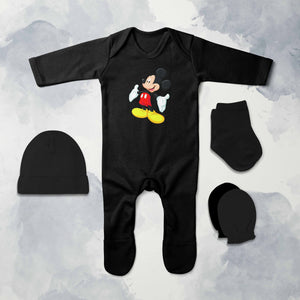 Famous Cartoon Jumpsuit with Cap, Mittens and Booties Romper Set for Baby Boy - KidsFashionVilla