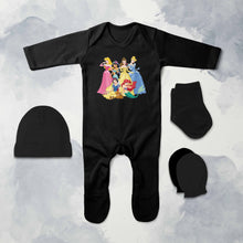 Load image into Gallery viewer, Beautiful Princess Cartoon Jumpsuit with Cap, Mittens and Booties Romper Set for Baby Boy - KidsFashionVilla
