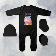 Load image into Gallery viewer, Yummy Food Jumpsuit with Cap, Mittens and Booties Romper Set for Baby Boy - KidsFashionVilla
