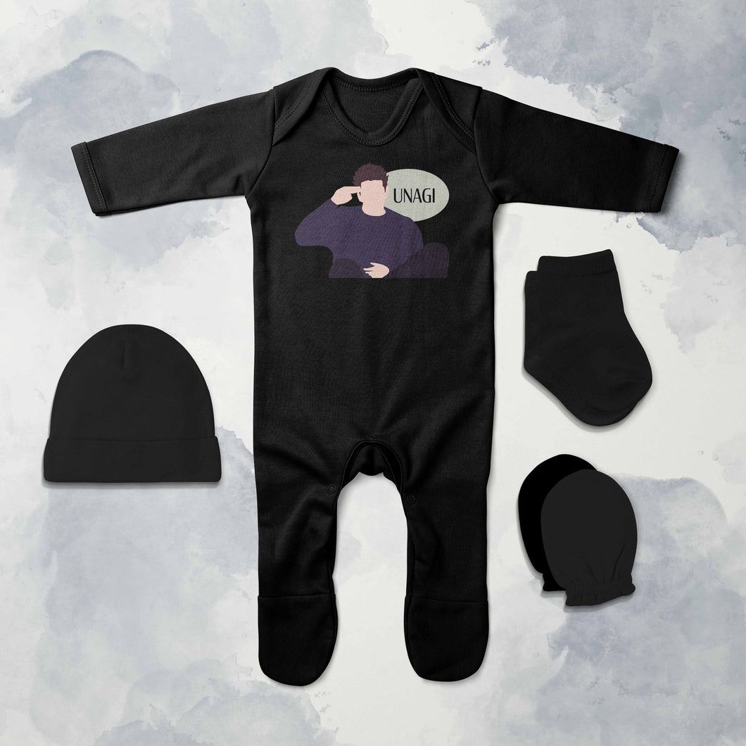 Unagi Web Series Jumpsuit with Cap, Mittens and Booties Romper Set for Baby Boy - KidsFashionVilla