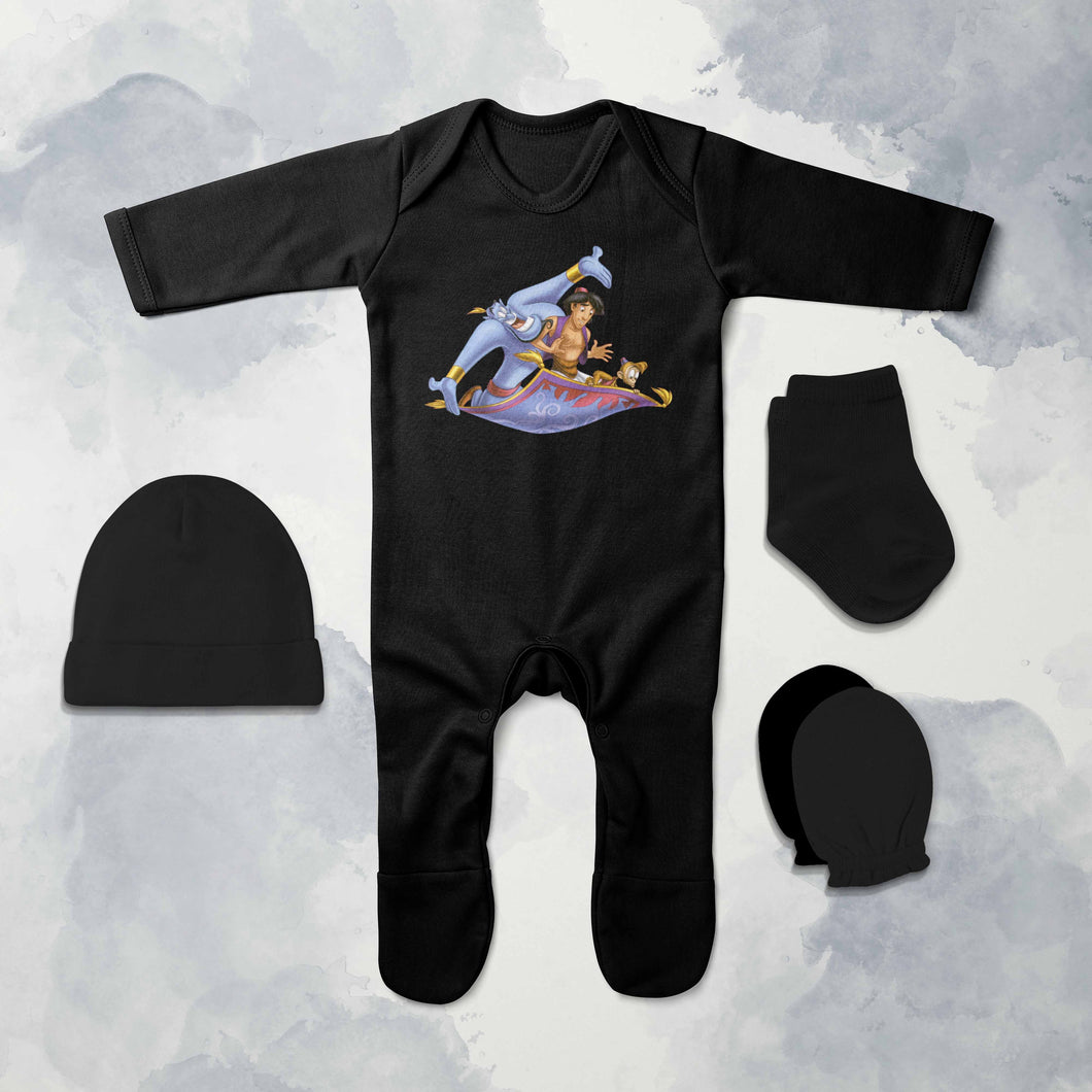 Smart Cartoon Jumpsuit with Cap, Mittens and Booties Romper Set for Baby Boy - KidsFashionVilla