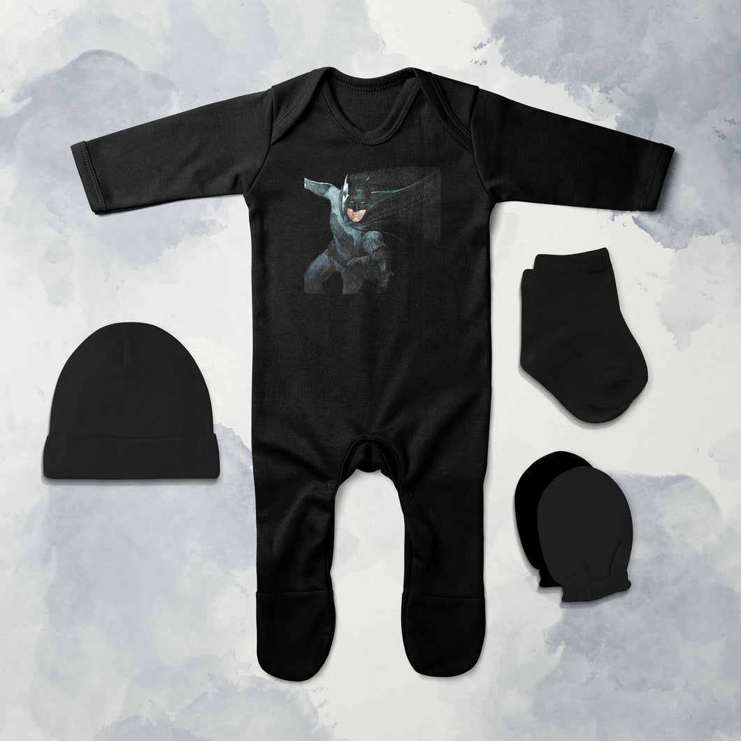 Lovely Cartoon Jumpsuit with Cap, Mittens and Booties Romper Set for Baby Boy - KidsFashionVilla