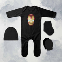 Load image into Gallery viewer, Famous Superhero Cartoon Jumpsuit with Cap, Mittens and Booties Romper Set for Baby Boy - KidsFashionVilla
