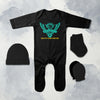 Custom Name IPL SRH Sunrisers Hyderabad Jumpsuit with Cap, Mittens and Booties Romper Set for Baby Boy - KidsFashionVilla