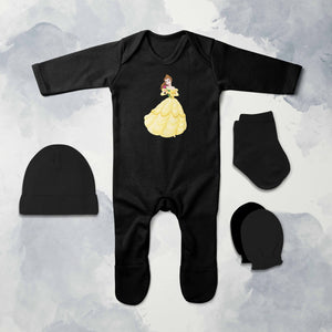 Cutie Princess Cartoon Jumpsuit with Cap, Mittens and Booties Romper Set for Baby Boy - KidsFashionVilla