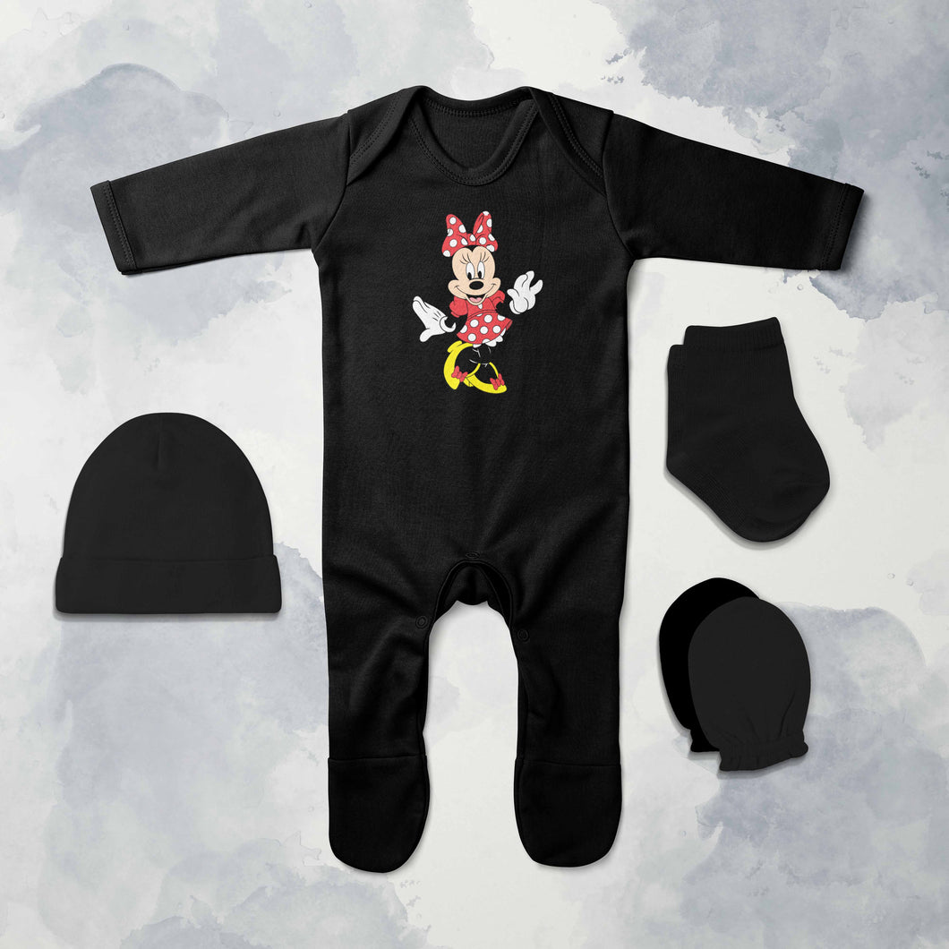 Adorable Cartoon Jumpsuit with Cap, Mittens and Booties Romper Set for Baby Girl - KidsFashionVilla