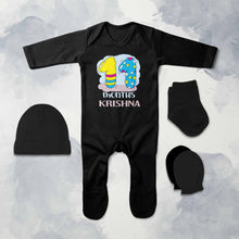 Load image into Gallery viewer, 11 Month Birthday Design Jumpsuit with Cap, Mittens and Booties Romper Set for Baby Boy - KidsFashionVilla
