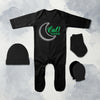 Eid Mubaaarak Jumpsuit with Cap, Mittens and Booties Romper Set for Baby Boy - KidsFashionVilla