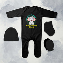 Load image into Gallery viewer, Custom Name Mommy And Daddys Little Valentine Jumpsuit with Cap, Mittens and Booties Romper Set for Baby Boy - KidsFashionVilla
