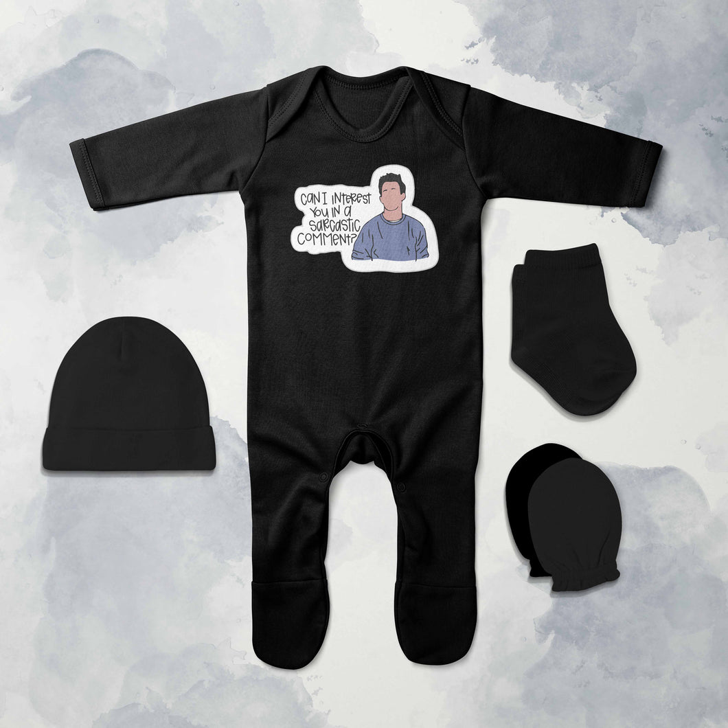 Sarcastic Web Series Jumpsuit with Cap, Mittens and Booties Romper Set for Baby Boy - KidsFashionVilla