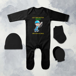 IPL Fever Is Back Jumpsuit with Cap, Mittens and Booties Romper Set for Baby Boy - KidsFashionVilla