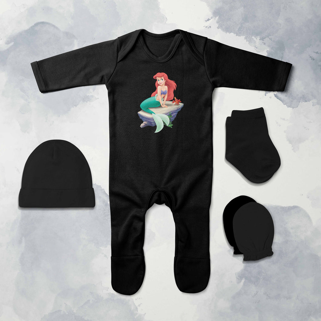 Princess Cartoon Jumpsuit with Cap, Mittens and Booties Romper Set for Baby Boy - KidsFashionVilla