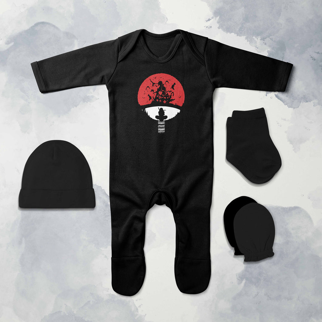 Naruto Web Series Jumpsuit with Cap, Mittens and Booties Romper Set for Baby Boy - KidsFashionVilla