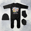 10 Month Birthday Teddy Design Jumpsuit with Cap, Mittens and Booties Romper Set for Baby Boy - KidsFashionVilla