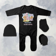 Load image into Gallery viewer, 10 Month Birthday Teddy Design Jumpsuit with Cap, Mittens and Booties Romper Set for Baby Boy - KidsFashionVilla
