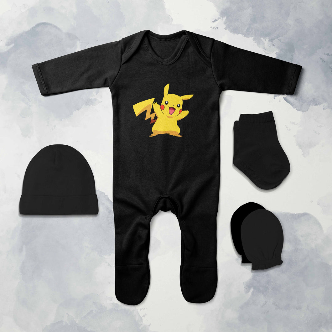 Famous Cartoon Jumpsuit with Cap, Mittens and Booties Romper Set for Baby Boy - KidsFashionVilla