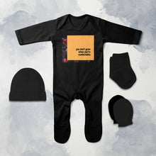 Load image into Gallery viewer, You Dont Grow Minimal Jumpsuit with Cap, Mittens and Booties Romper Set for Baby Boy - KidsFashionVilla
