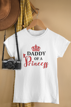 Load image into Gallery viewer, Daddy Of A Princess Father and Daughter White Matching T-Shirt- KidsFashionVilla
