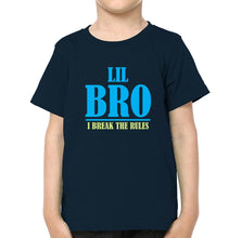 Load image into Gallery viewer, Big Bro Make The Rules Lil Bro break The Rules Brother-Brother Kids Half Sleeves T-Shirts -KidsFashionVilla
