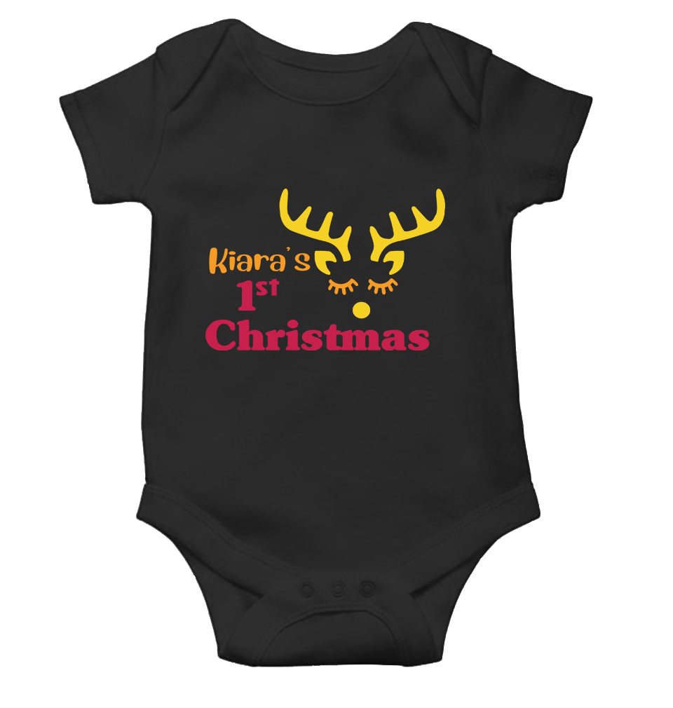 Customized Name First Christmas Rompers for Baby Girl- KidsFashionVilla