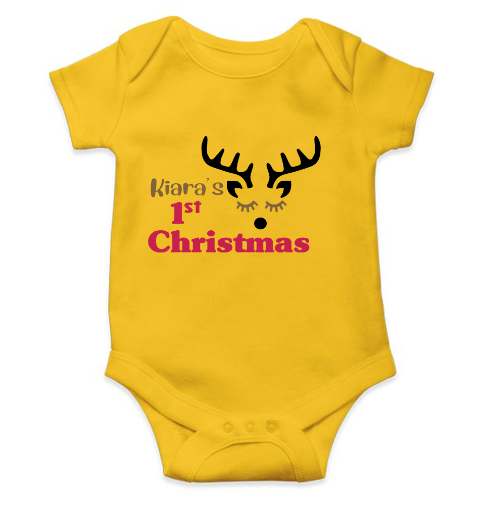 Customized Name First Christmas Rompers for Baby Girl- KidsFashionVilla