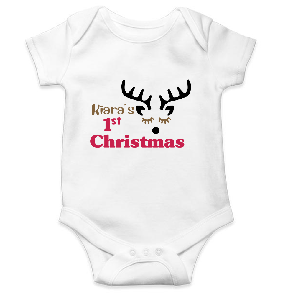 Customized Name First Christmas Rompers for Baby Girl- KidsFashionVilla