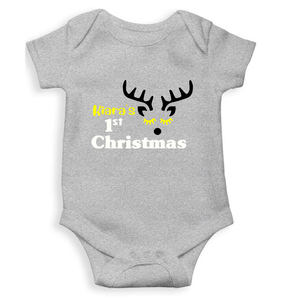 Customized Name First Christmas Rompers for Baby Girl- KidsFashionVilla