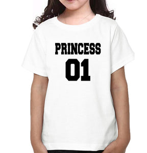 King 01 Princess 01 Father and Daughter Matching T-Shirt- KidsFashionVilla
