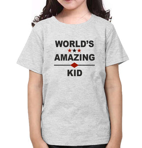 World's Amazing Mom & World's Amazing Kid Mother and Daughter Matching T-Shirt- KidsFashionVilla