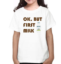 Load image into Gallery viewer, Ok But First Coffee Ok But First Milk Father and Daughter Matching T-Shirt- KidsFashionVilla
