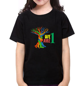 We Are 1 Family Half Sleeves T-Shirts-KidsFashionVilla