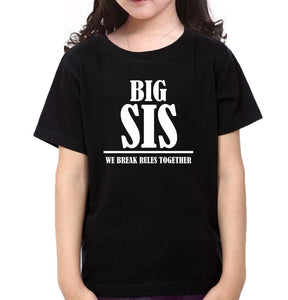 Big Sis Lil sis Sister-Sister Kids Half Sleeves T-Shirts -KidsFashionVilla