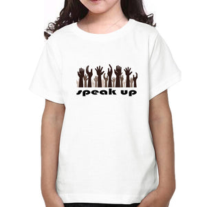 Speak Up Family Half Sleeves T-Shirts-KidsFashionVilla