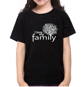 I Love My family Family Half Sleeves T-Shirts-KidsFashionVilla