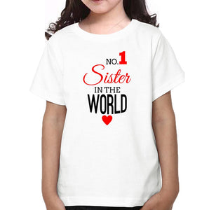 No1 Sister-Sister Kids Half Sleeves T-Shirts -KidsFashionVilla