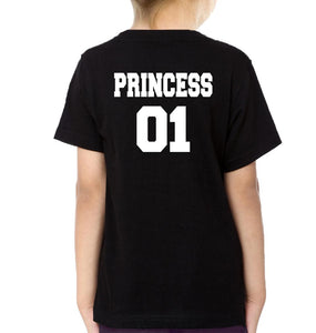 King 01 Princess 01 Father and Daughter Matching T-Shirt- KidsFashionVilla