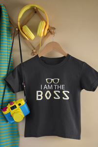 I Am The Boss Mother And Son Black Matching T-Shirt- KidsFashionVilla