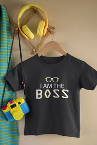I Am The Boss Father and Daughter Black Matching T-Shirt- KidsFashionVilla