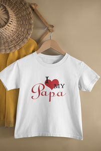 I Love My Papa Father and Daughter White Matching T-Shirt- KidsFashionVilla
