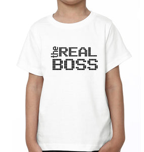 The Boss  The Real Boss Father and Son Matching T-Shirt- KidsFashionVilla