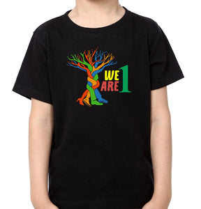 We Are 1 Family Half Sleeves T-Shirts-KidsFashionVilla