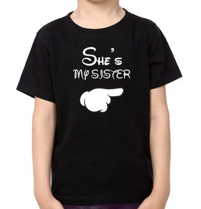 She Is My Sister He Is My Brother-Sister Kid Half Sleeves T-Shirts -KidsFashionVilla