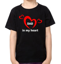 Load image into Gallery viewer, Dad In My Heart Kid In My Heart Father and Son Matching T-Shirt- KidsFashionVilla
