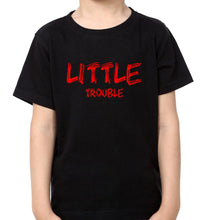 Load image into Gallery viewer, Big Trouble  Lil Trouble Father and Son Matching T-Shirt- KidsFashionVilla
