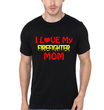 Load image into Gallery viewer, I Love My Firefighter Mom I  Love My Firefighter Son Mother and Son Matching T-Shirt- KidsFashionVilla
