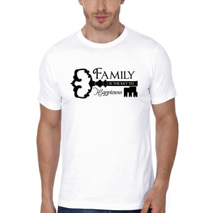 Family Is The Key Of Happiness Family Half Sleeves T-Shirts-KidsFashionVilla