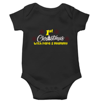 Load image into Gallery viewer, First Christmas With Papa and Mummy Christmas Rompers for Baby Boy- KidsFashionVilla
