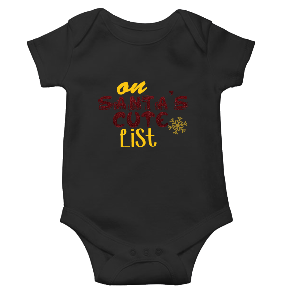 On Santas Cute List Christmas Rompers for Baby Boy- KidsFashionVilla