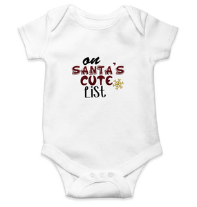 On Santas Cute List Christmas Rompers for Baby Boy- KidsFashionVilla